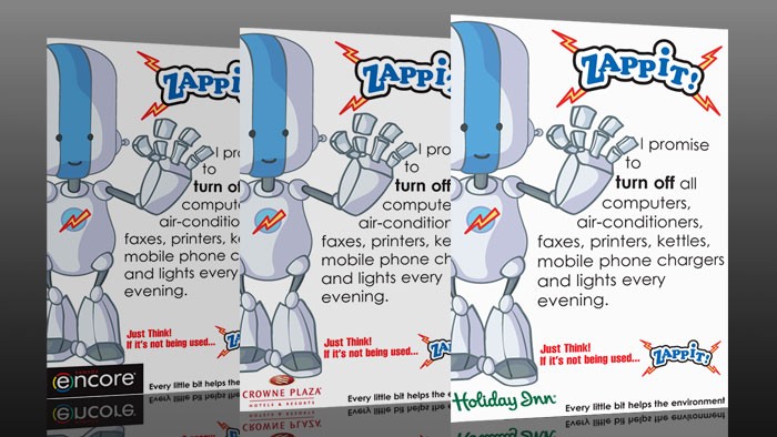 Zappit - Eco friendly Robot Mascot for Holiday Inn, Crowne Plaze and Encore Hotels Zappit - Eco friendly Robot Mascot for Holiday Inn, Crowne Plaze and Encore Hotels