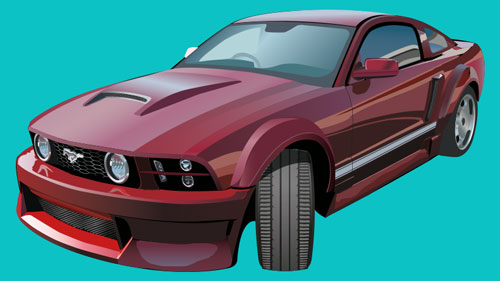 mustang illustration