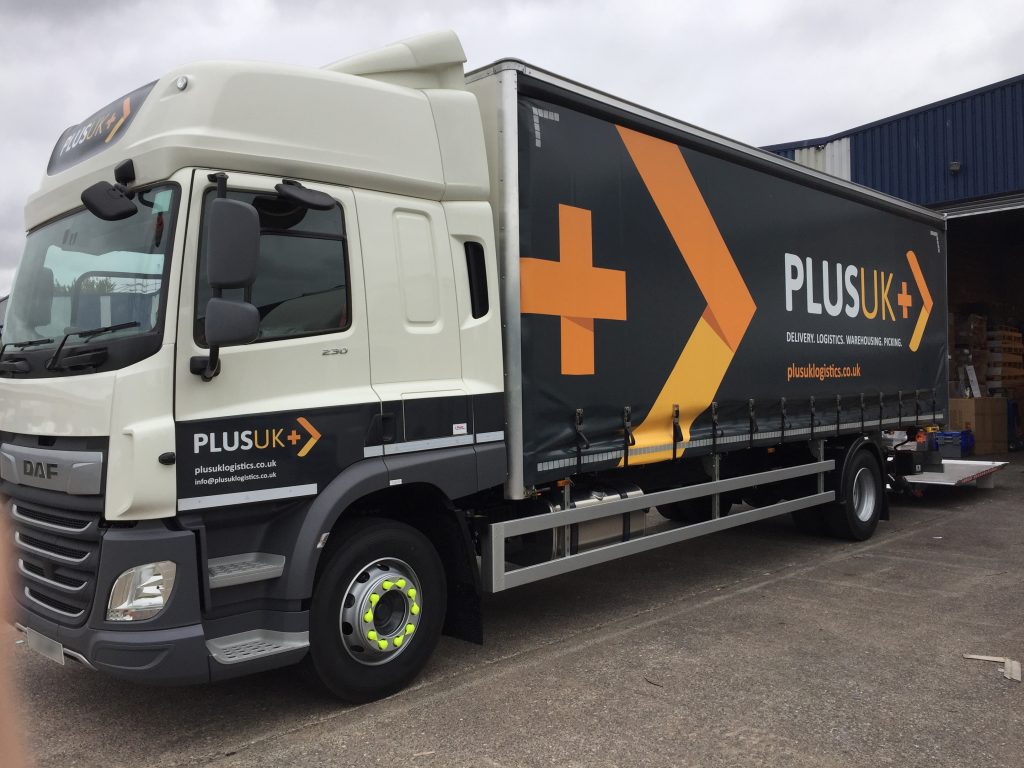 Plus UK Logo on lorry side